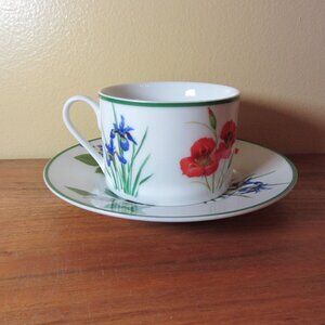 10 oz national wildlife federation floral cup & saucer (w3826)